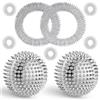 YEFAF 2 sfere magnetiche per acopressione e 5 anelli per agopressione e 2 braccialetti per agopressione, 32 mm, in metallo piccolo e anelli massaggianti per dita per sollievo dallo stress o massaggio