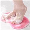 Generic Spazzola esfoliante per la schiena in silicone con ventose, per pulizia profonda e massaggio, tappetino da doccia per rimozione della pelle morta (rosa)