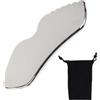 Yowfond 1 pezzo in acciaio inox Gua Sha pietra, raschietto in metallo con denti, strumento di massaggio per viso, occhi, collo e corpo, strumento di bellezza per la cura della pelle