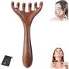 Generic Pettine per massaggio meridiano a sei artigli, massaggiatore in legno per cuoio capelluto, manico lungo, strumento Gua Sha per la crescita dei capelli, sollievo dallo stress, rilassamento completo del