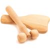 Tuuli Gua Sha - Set in legno con mini roller, viso e collo, 2 pezzi | Set di 2 pezzi in legno di faggio con strumento Gua Sha e mini rullo per rulli e scorrevoli, manuale e senza elettricità