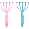 HDONONGYIRO Confezione da 2 massaggiatori per cuoio capelluto, 5 dita, strumento di rilassamento profondo per riduzione dello stress e terapia di massaggio (rosa/blu)