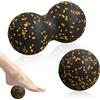 Xzeemo Pallina Massaggio Set, 1 x Peanut Massage Ball e 1 x Sfera Singola, Palline Fitness Trigger Poin, Sfera Massaggiante, per Massaggio Fascia, Rilassamento Muscolare, Accupoint Massaggi (Arancia)