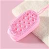 Generic Spazzola da bagno rosa a doppia faccia con spugna a forma di orso, massaggio alla schiena per esfoliazione e schiuma, spazzola per la pulizia del corpo in morbido silicone per la doccia
