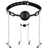 OnundOn Gag Ballgag - Bavaglino con clip per capezzoli