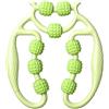 Sikweny Rullo Massaggio Muscolare 9 Rulli in EVA Indipendenti Foam Roller Pilates Rivestimento 3D Massaggiatore Anti Cellulite Impugnatura Curva Antiscivolo per Casa Ufficio Palestra Viaggio (Verde)