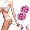 NAYROD Massaggiatore Anticellulite, Manuale, 2 pezzi, con 7 Rulli in Acciaio Inox 360° Gambe, Glutei, Cellulite, Drenaggio Linfatico, Rullo Massaggio per Applicare Creme Rassodanti, Anticellulite Rosa