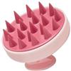 Generic Spazzola per massaggio del cuoio capelluto in silicone rosa, spazzola per la pulizia dello shampoo per esfoliazione e rilassamento del cuoio capelluto, spazzola per capelli con setole morbide per uso