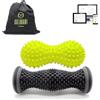 KALAHARI 4 wellness KALAHARI Set Rullo Massaggio Piedi e Pallina Doppia Riccio con eBook, sollievo Fascite Plantare, Recupero Muscolare, Riflessologia, migliora Circolazione e Mobilità - Spiky ball Trigger Point