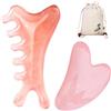 JqruiTbeis Guasha - Set massaggiatore Gua Sha con raschietto e pettine, 3 pezzi, colore: Rosa