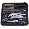 Generic Kit professionale per tagliare i capelli da 15,2 cm, set di forbici da taglio per capelli di alta qualità per barbieri e saloni, viola