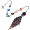 Doukesh Pendolino Divinatorio Ametista,Pendolo Divinatorio 7 Chakra,Pendolino Radioestesia Divinatorio,Pendolo Esoterico Ametista Naturale,Pendolo di Meditazione Wicca Divinazione Chakra Reiki,Divinatorio