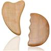 WIRZUL 2 Pezzi Massaggiatore per drenaggio linfatico, Strumento Gua Sha in legno, Gua Sha Viso, Massaggiatore Viso e Corpo, per Massaggio Linfodrenante per Occhi, Collo