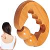 Tuxxjzm Massaggiatore manuale rullo, rullo portatile per massaggio muscolare, strumento per massaggio in legno naturale per collo, schiena, gambe e viso