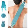 Generic Set da bagno esfoliante da 3 pezzi, con fascia per la schiena e guanto da doccia e spugna di luffa per una pulizia profonda del corpo e un'esfoliazione completa del corpo (blu)