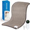 FORRINX Cuscino riscaldante elettrico 30x60 cm con spegnimento automatico, Taupe | Protezione contro il surriscaldamento da 30 a 65 °C, piccola coperta elettrica per schiena, spalle e collo