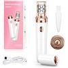 Lumoryx Epilatore viso da donna, elettrico, 2 in 1, ricaricabile, con luce LED, mini epilatore indolore, per viso, mento e labbro superiore, design portatile e preciso per pelle morbida (bianco)