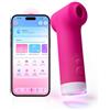 LOVENSE Fizz Vibratore Clitorideo a Doppia Testa, Aspirazione Orale | Succhia clitoride a doppia testina con suzione e tocchi rapidi, app, luce LED, silicone body-safe e impermeabile IPX7