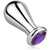 SXOVO Metallo Plug Anale Plug Analesex Toy con Diamante Viola Dilatatore Anale a Bulbo Sesso Anale Butt Plug Sex Toys Uomo Donna Coppie (M)
