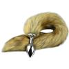 SXOVO Coda di Volpe con Plug Anale in Acciaio Inox Giocattolo Sessuale con Coda Anale Stimolatore Anale per Donne Cospaly (L)