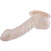 TOYLIE lattice guaina pene Franz argento con piastra per applicazione a indumenti in lattice - Penis sleeve con venature, scroto e glande marcato