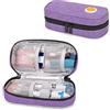 CURMIO Borsa da trasporto in Epipen isolata, borsa portatile per medicinali per 2 EpiPen, Auvi-Q, siringhe, fiale, spray nasale, casa e viaggio, Viola