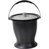 Sharplace Vasino Orinatoio Bottiglia Vaso Da Notte con Coperchio Maniglia Padella Comodino Orinatoio Sputacchiera Camera Secchio per Adulti Bambino Bambini Anzi, Grigio