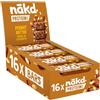 Nākd. Protein Burro di Arachidi | Barrette Raw | 16 x 45g (720g) | 7g di Proteine Vegetali | Vegan | Senza Glutine | Ingredienti 100% Naturali | Senza Zuccheri Aggiunti