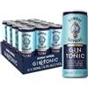 Bombay Lattine di cocktail pronti da bere Bombay Sapphire Gin and Tonic Ready to Drink, 6,5% vol., 25 cl / 250 ml (Confezione da 12), Drink alcolici con London Dry Gin 100% infuso a vapore
