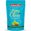 Madama Oliva Olive Verdi Giganti Denocciolate 80g, Varietà Halkidiki, Gusto Lime e Pepe Rosa, Lavorazione Sivigliana, Senza Conservanti, Atmosfera Protettiva, Pratiche Bustine Easy Open