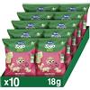 Solo Hero Solo Bio Mini Puff alla Fragola Bio, Bimbi, 10x18g | 100% biologico, non fritto, senza additivi, merenda scuola, snack sano bimbi, puff croccanti, gusto fragola
