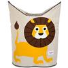 3 Sprouts, Contenitore Portabiancheria da Bagno per Bambini, Ideale per Contenere i Panni in Bagno e in Lavanderia, Decorata con Leone, con Imbottitura, 48x28x56 cm