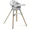Stokke Clikk™ Seggiolone Pappa Evolutivo in Bambù, Grigio Nuvola | Seggiolone in bambù montato in 1 minuto senza attrezzi, 3,4 kg, vassoio senza BPA lavabile in lavastoviglie.