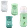 JINEATHES Confezione da 3 custodie in silicone per bottiglie di vetro Philips Avent, 240 ml, infrangibili, lavabili in lavastoviglie, senza BPA (bianco/blu/verde)
