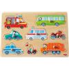 HABA 301940 - Puzzle in legno a partire dai 12 mesi in su, 8 pezzi puzzle in legno con motivi colorati, con grandi bottoni per afferrare
