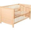 roba Letto Evolutivo per Bambini, 70 x 140 cm, Regolabile in Altezza su 3 Posizioni, 3 Barre Rimovibili, da 0 a 7 Anni, Legno Naturale