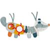 Nattou Peluche Interattivo con Suoni e Giochi Educativi per Neonati e Bambini, Felix il Tasso Pannello Attività da Attaccare con Specchio Sonaglio e Carta Scricchiolante, 70 cm, Blu Polveroso