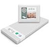 baby idea Babysanity Materasso Lettino Campeggio Sfoderabile Pieghevole Traspirante a Norma EN16890:2017 Federa100% Cotone Oeko-tex® Interno Certificato Certipur™ 60x120x4 OMAGGIO Borsa da Viaggio(Riga Grigio)