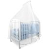 baby idea Babysanity® Zanzariera Lettino Neonato con Supporto Asta con velo per Culla in Tulle Antistrappo Protezione Sicura da Zanzare, Insetti e Polvere Made In Italy (Bianca bordata in Azzurro)