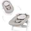 hauck Alpha Bouncer 2 in 1, Powder Bunny Beige Bloom - Seggiolino per seggiolone Alpha+ in legno con telaio rimbalzante, imbracatura a 3 punti e cuscino, dalla nascita fino a 9 kg