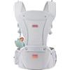 Bebear Marsupio per bambini da 0 a 36 mesi, zaino 3D Air Mesh per neonati e bambini, ergonomico 6 in 1 (01 Mesh Grey)