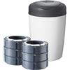 Tommee Tippee Mangiapannolini Starter Set Simplee | Contiene 6 Ricarica, Protegge da Germi e Cattivi Odori*, Struttura al 100% in Plastica Riciclata