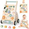 Hewaurorion Carrello Primi Passi 2 in 1 Legno Bambini, Busy Board Staccabile 12 Mesi | Pour 12+ Mois :Carrello 2-in-1 con Busy Board Staccabile da 16 Attività, Ruote Silenziose in Gomma Antiscivolo