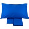 Corredo Italiano® - Complto Lenzuola Tintunita per Lettino baby puro cotone - 100% Made in italy (Bluette)