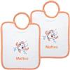Coccole - Set Materna 2 Bavaglini Personalizzati con Nome in Cotone Anallergico - Set Asilo Personalizzato con Nome - Bavaglino Personalizzato Pesciolino Arancione