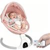 JFOVMCYG Altalena Elettrica per Neonati con Telecomando, 5 Velocità di Oscillazione, 10 Ninne Nanne, Timer 8/15/30 Min, Cintura di Sicurezza a 5 Punti, Seduta Morbida Lavabile, Uso Interno - Rosa