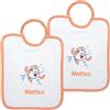 Coccole - Set Asilo Nido 2 Bavaglini Personalizzati con Nome in Cotone Anallergico - Set Asilo Personalizzato con Nome - Bavaglino Personalizzato Pesciolino Arancione