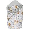 Medi Partners Cuscino cono bambino 100% Cotone 75x75cm Coperta del bambino Doppia faccia Morbido Tutto l'anno Corna per neonati Multifunzionale (Cervo Con Grigio)
