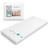 baby idea Materasso Lettino Campeggio Sfoderabile Pieghevole Traspirante a Norma EN16890:2017 Federa100% Cotone Oeko-tex® Interno Certificato Certipur™ 60x120x4 OMAGGIO Borsa da Viaggio (Bianco)