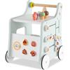 LIFEZEAL Girello per Bambini 1+Anni in Legno, Giochi di Ruolo Gelateria, Carrello Primi Passi Montessori, Baby Walker per Imparare a Camminare, Giocattoli, Ruote Antiscivolo, Portaoggetti, Maniglia